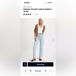 Levi's Women's Ribcage Straight Ankle Jeans in Light Blue